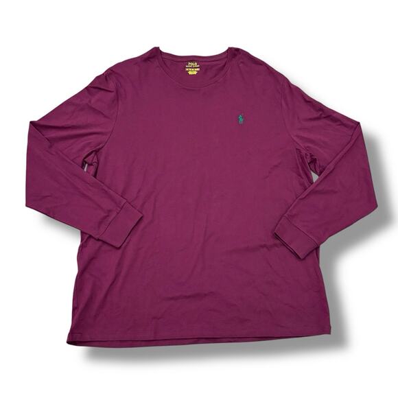 Polo Ralph Lauren Men’s Size 2XL Long Sleeve 100% Cotton T-Shirt Crewneck - Picture 1 of 4